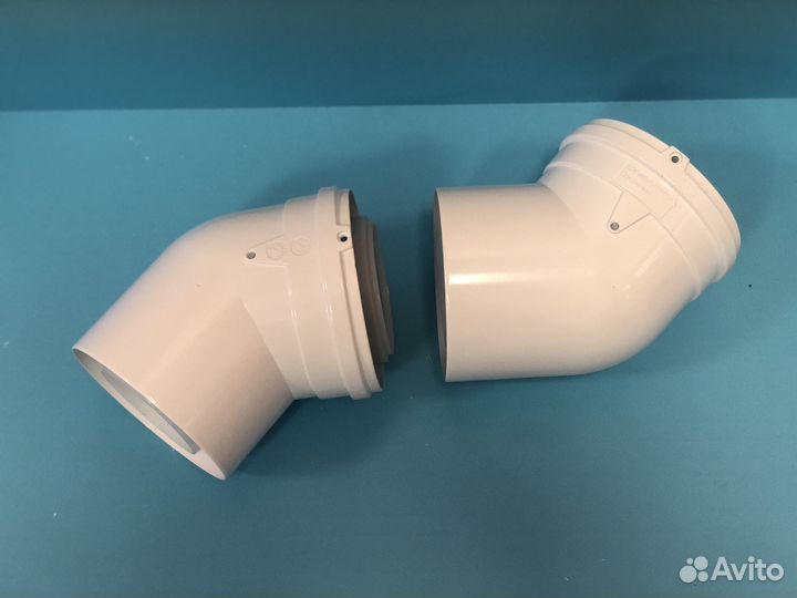 Отвод дымохода 45 градусов D 80/125