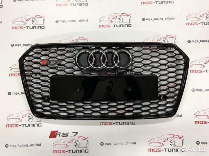 Решетка на Audi A7 14-17 гг. в стиле RS7 дизайн 3