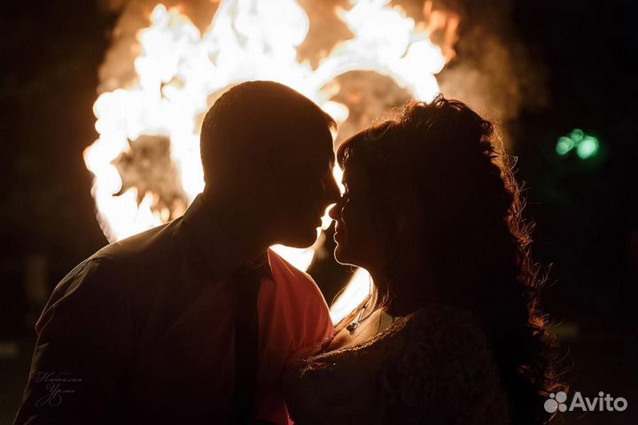 Свадебная дорожка из фонтанов. Тяжелый дым