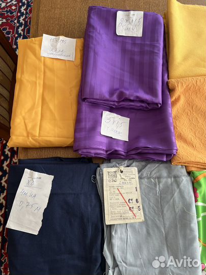 Ткань лен голубой отрез