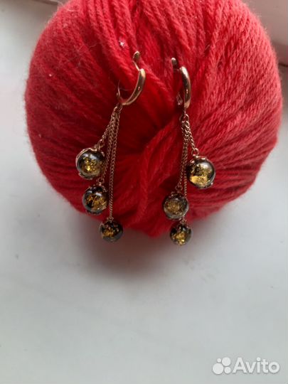 Серьги серебро длинные 925