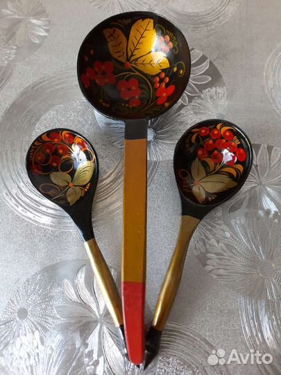 Деревянные ложки хохлома СССР