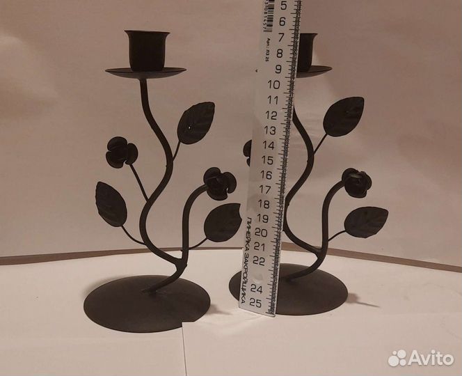 Подсвечники металл черный