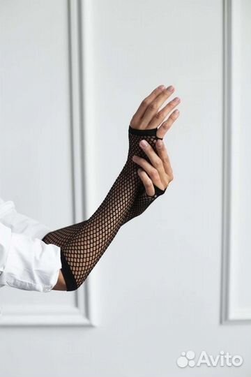 Перчатки длинные митинги в сетку