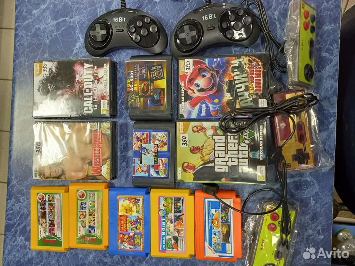 Катриджи и джостики к приставкам денди сега