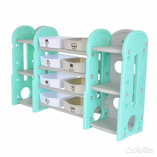 Стеллаж для игрушек Pituso с ящиками и приставками