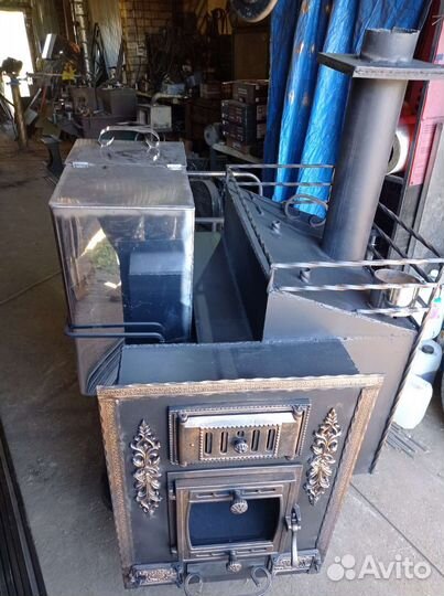 Печь из трубы,для бани отопительные с баком