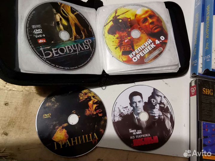 Видеокассеты, диски разные для взрослых и детей