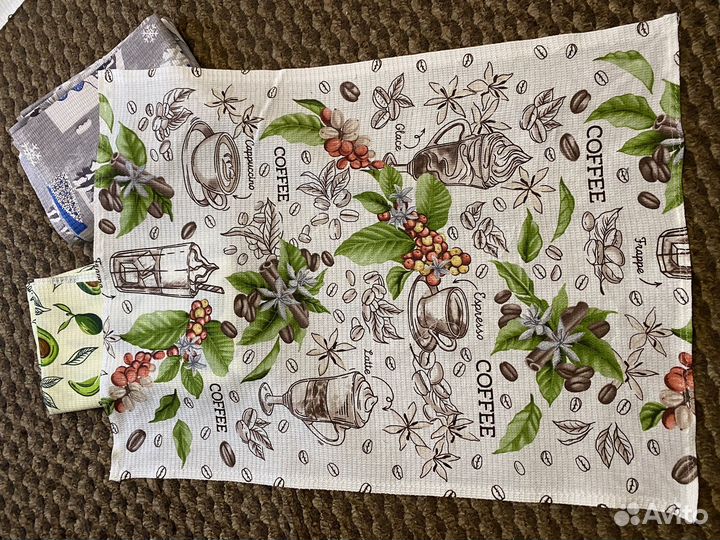 Кухонные вафельные полотенца новогодние новые