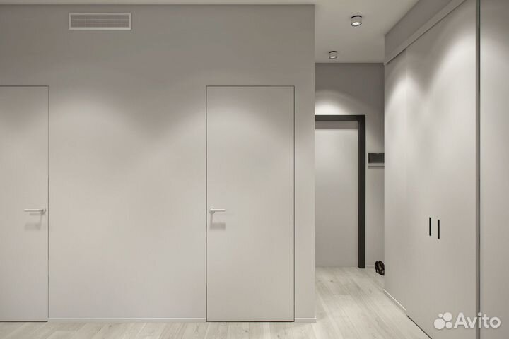 Скрытая дверь с установкой