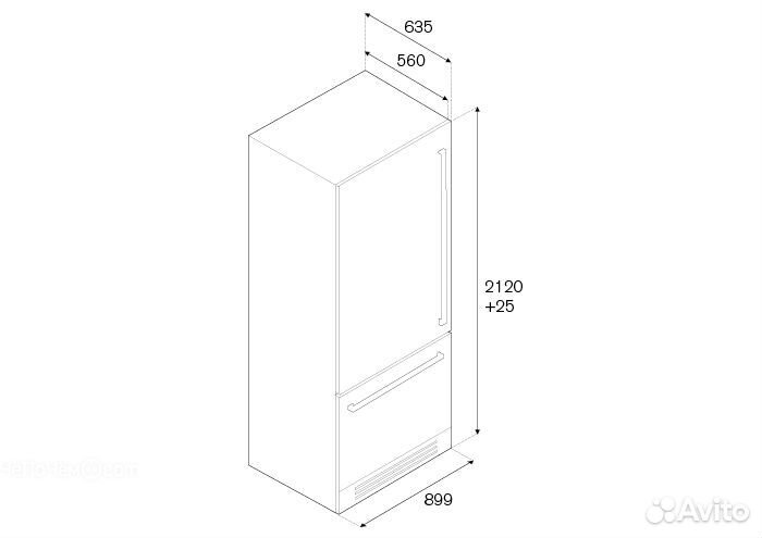 Встраиваемый холодильник Bertazzoni REF90pixl