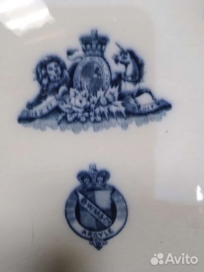 Раритет.Англия Королевский фаянс,огромное блюдо19в