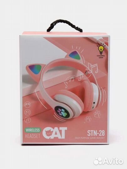 BT наушники с кошачьими светящимися ушками CAT EAR