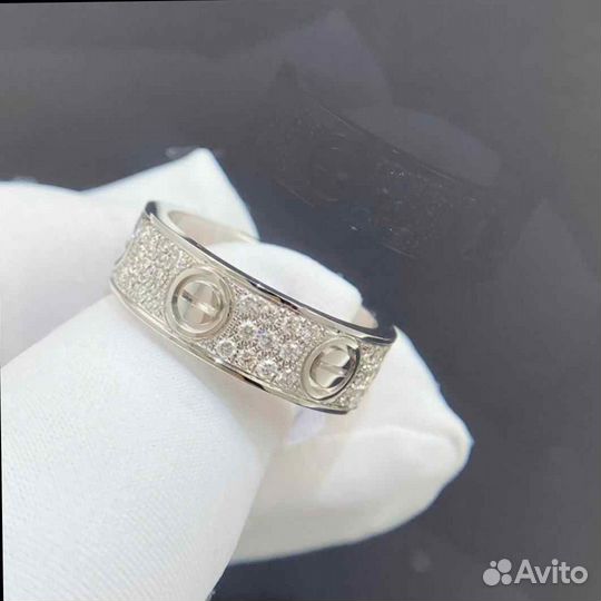 Кольцо Cartier Love, белое золото 0,7ct