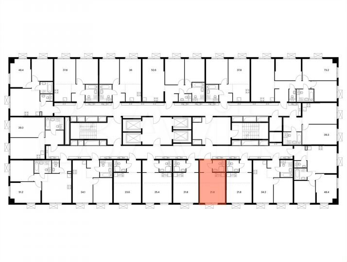 Квартира-студия, 21,8 м², 3/24 эт.