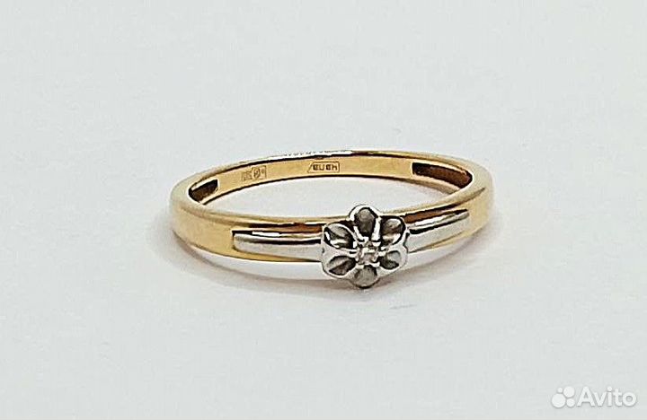 Кольцо с бриллиантами 17,5 р-р (кд23)