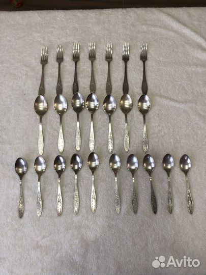 Набор столовых приборов, мельхиор, СССР