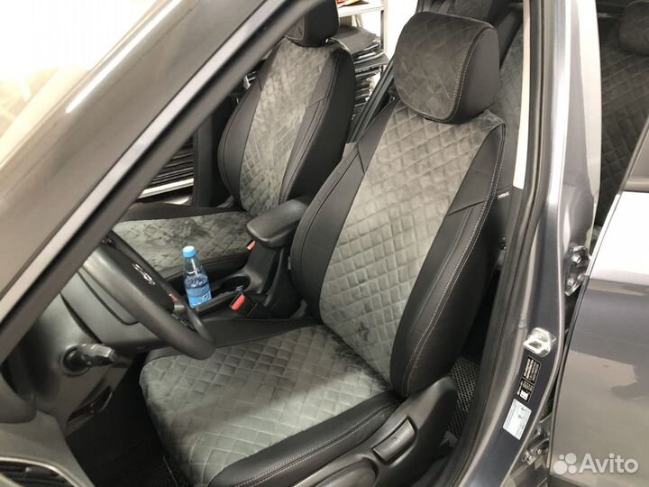 Чехлы на Hyundai Creta Алькантара Ромб