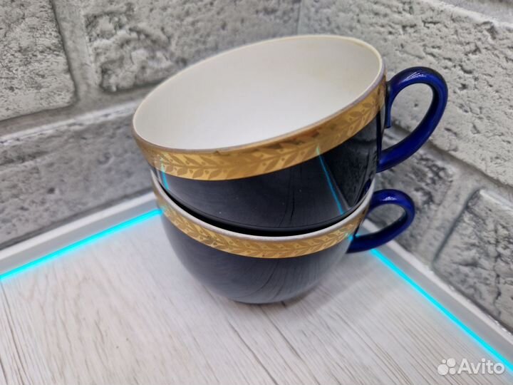 К.3754 Чайная пара лфз Кобальт позолота