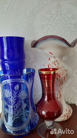 Ваза цветное стекло СССР