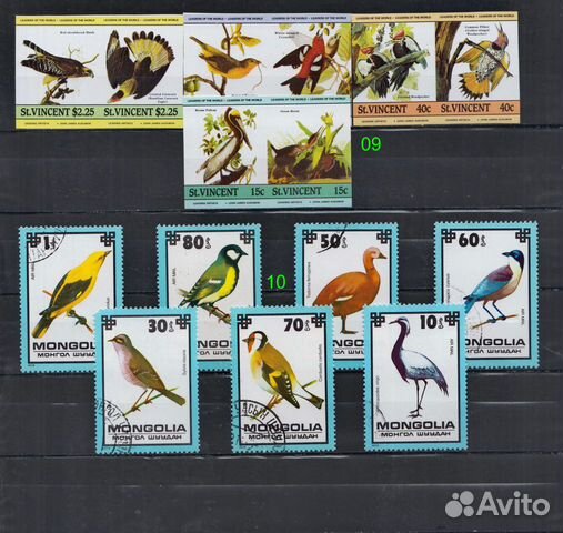 Марки на тему фауна-15, птицы объявление продам