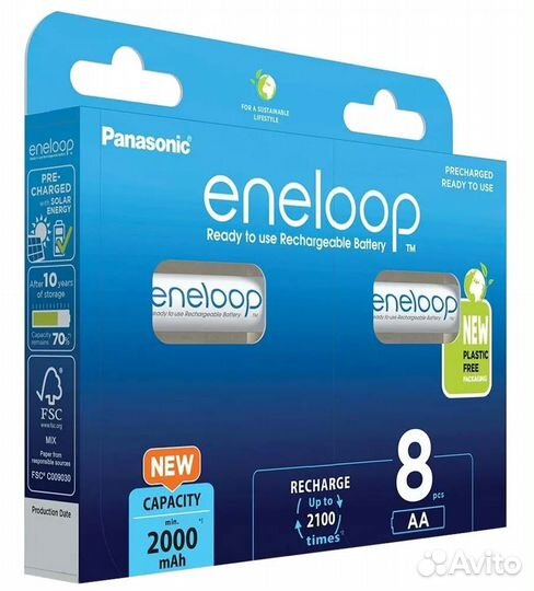 Аккумуляторы 8 шт Panasonic 2000mAh AA Eneloop Pro