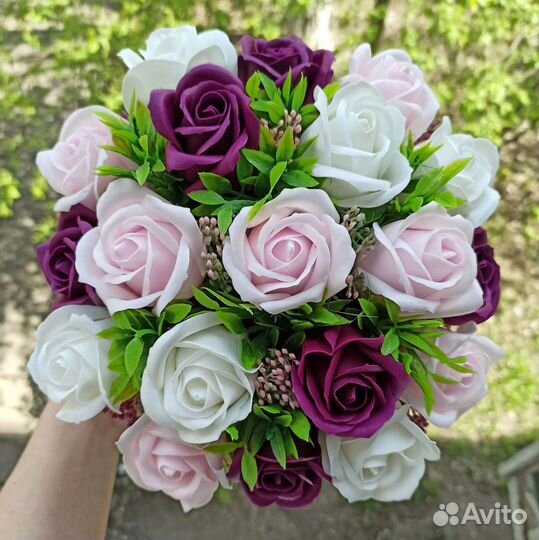 Букет из мыльных роз