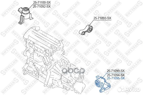 25-71095-SX подушка двс левая МКПП Mazda 6 GG