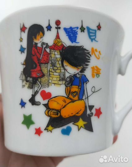 Кружка керамическая с ложкой в стиле аниме
