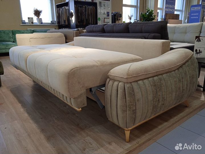 Прямой диван, диван кровать, Денди 1, беж