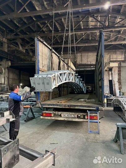 Арочный ангар каркасный (комплект ферм)