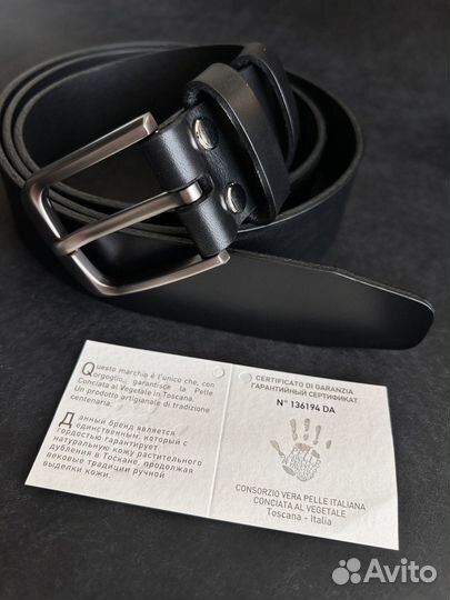 Мужской ремень из итальянской кожи