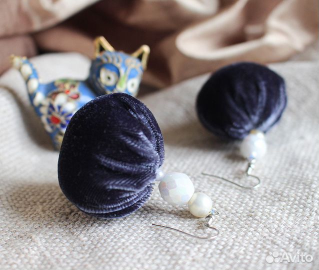 Серьги Бархатные Колобки