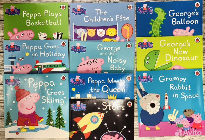 Peppa Pig детские английские книги в сумочке