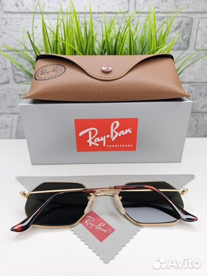 Очки Ray Ban Octagonal 3556 Golden Mirror