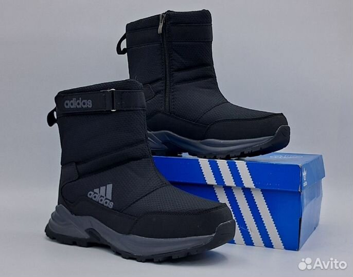 Зимние мужские дутики Adidas с мехом