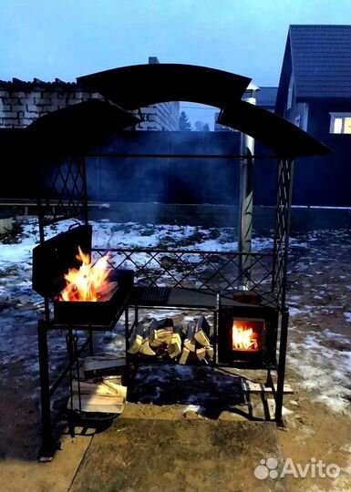 Мангал с печью