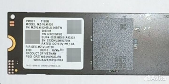 Накопитель SSD M.2 samsung 512GB