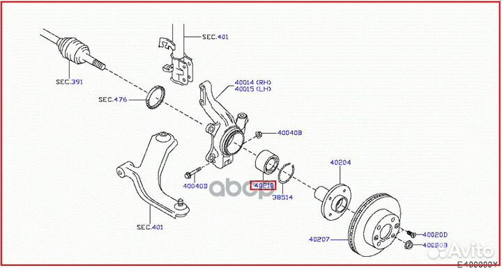 Подшипник 40210AX000 nissan