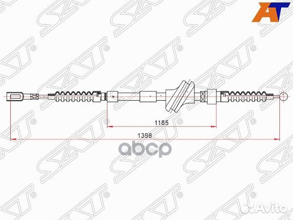 Трос ручного тормоза audi 80 IV/90 III 88-94 левый