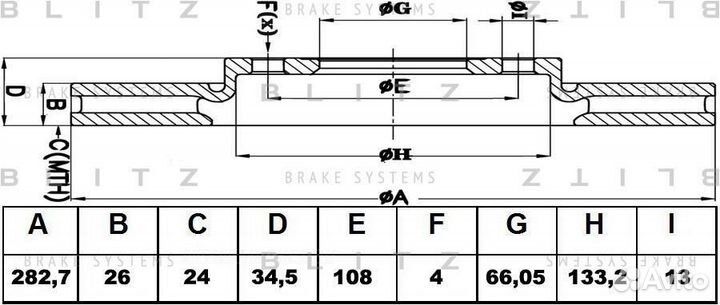 Blitz BS0167 Диск тормозной перед