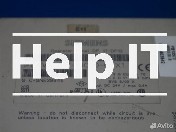 Панель оператора Siemens 6AV3617-1JC30-0AX1