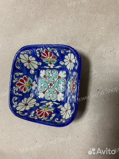 Салатница квадратная Риштанская Керамика