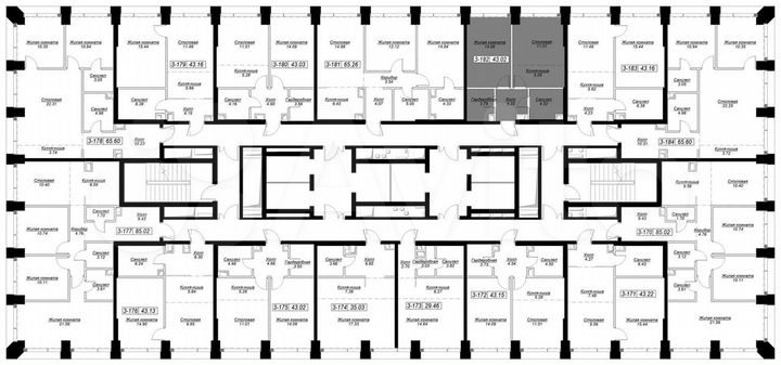 1-к. квартира, 43,6 м², 15/55 эт.