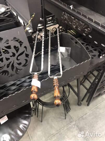 Шампур двойной вилка нержавеющая сталь