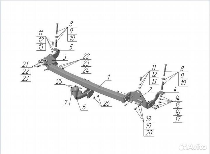 Фаркоп на Fiat Doblo (2001)