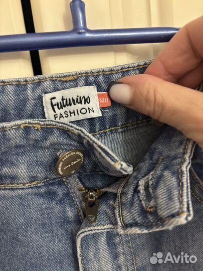 Джинсы зауженные для девочки 140