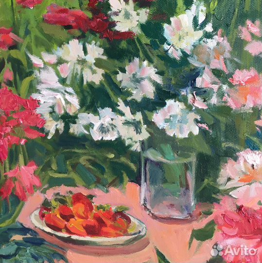 Картина Цветы маслом на холсте