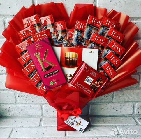 Букет из конфет, букет киндеры, букет из чая