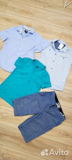 Рубашка/ шорты H&M/ поло Kiabi 152-158